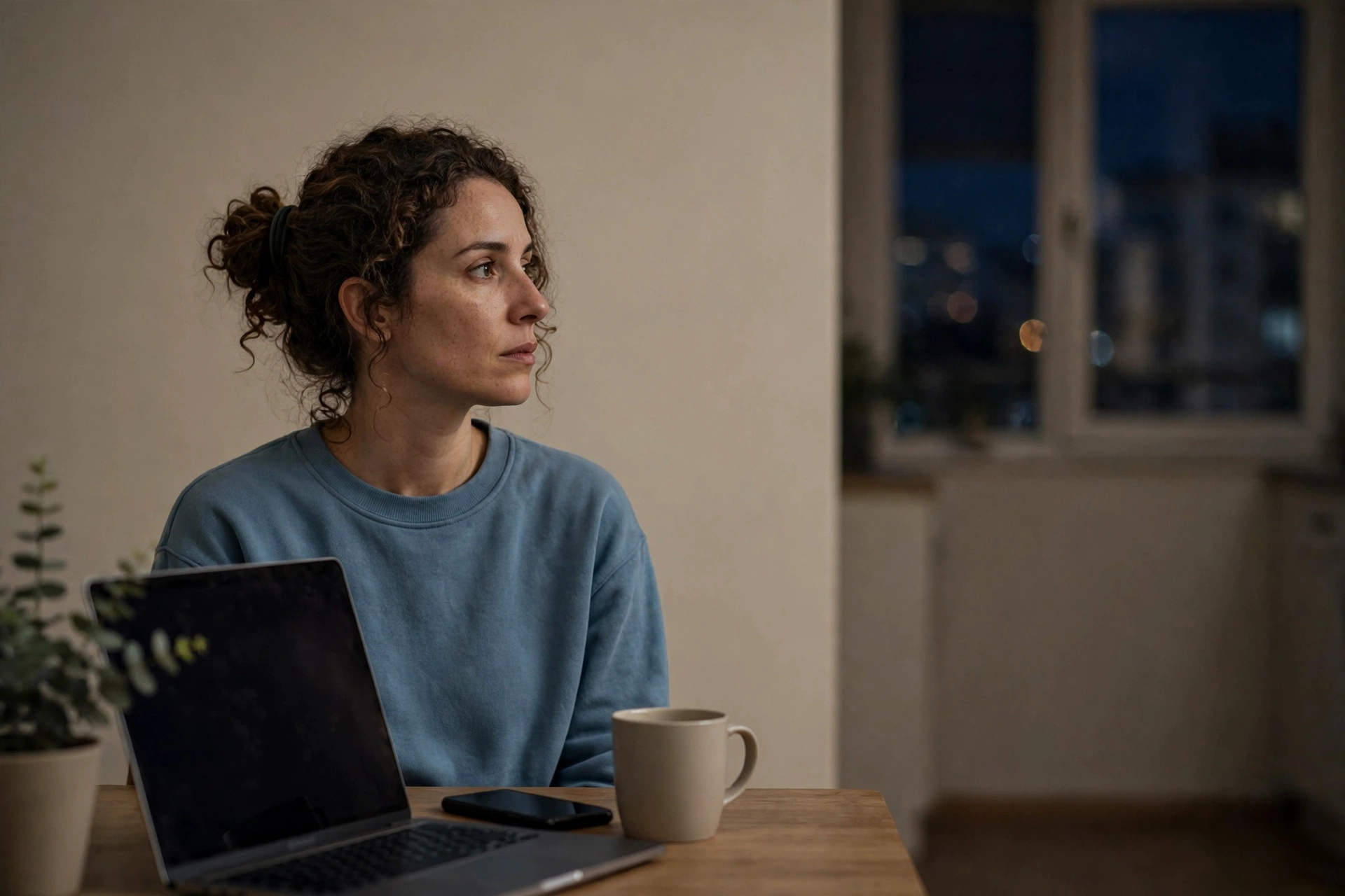 Profissional em home office aguarda resposta para conseguir continuar uma tarefa.