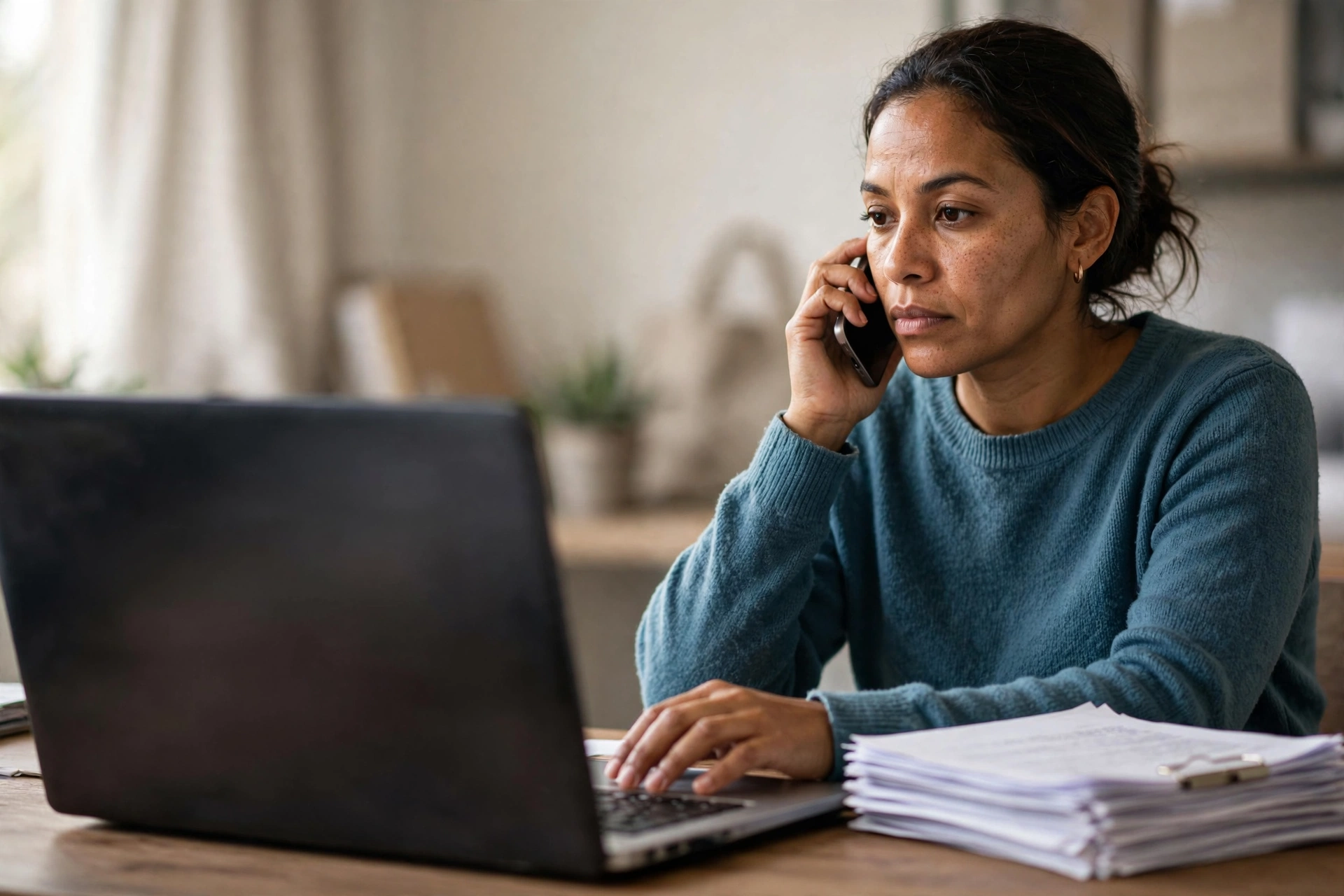 Vendedora atualiza uma proposta no sistema após atender um cliente, mostrando o uso de uma entrega do projeto no trabalho diário.