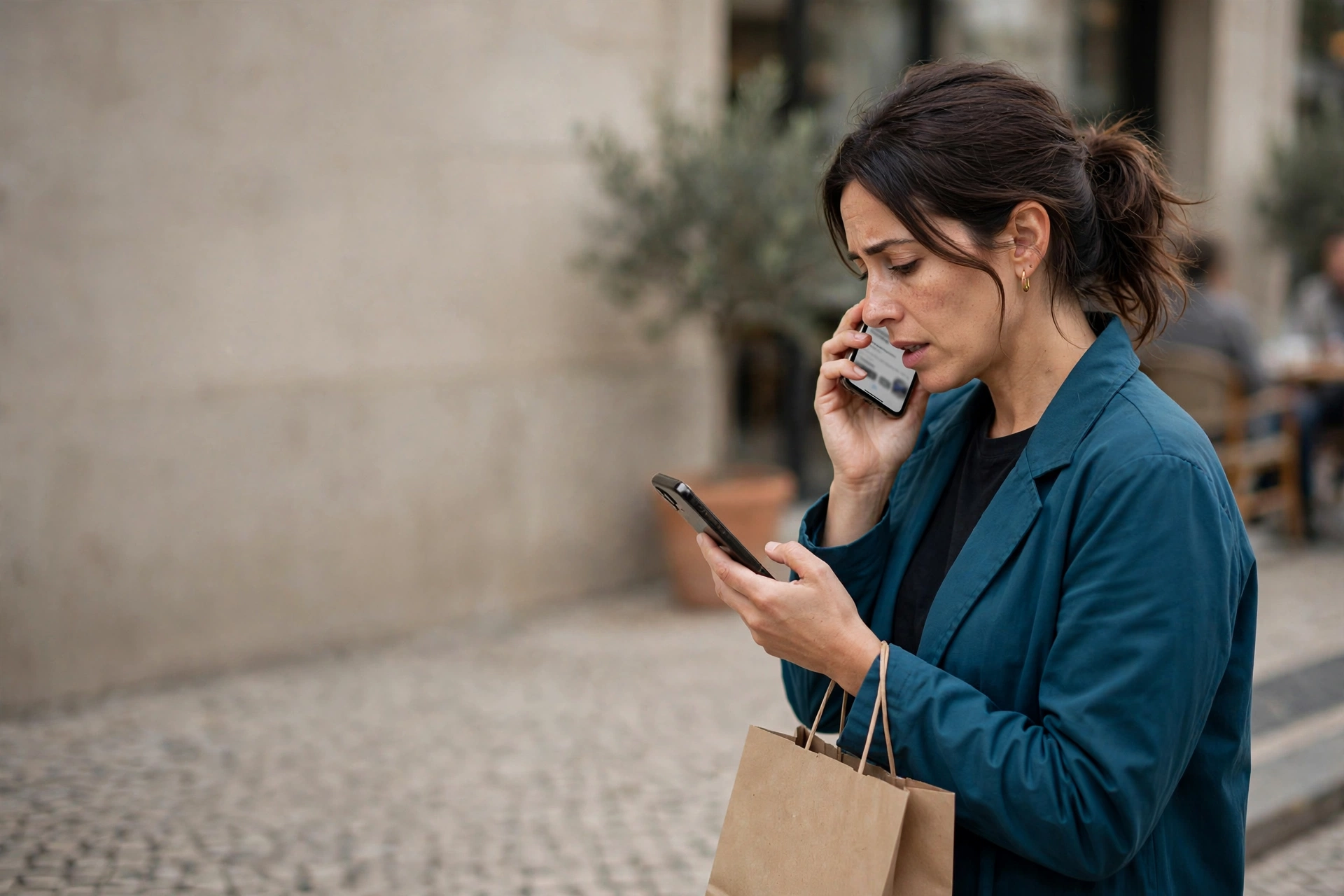 Cliente relata por telefone um desconto indisponível após uma compra.